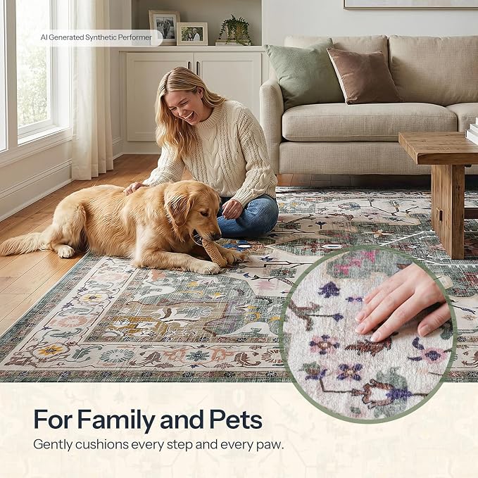 HOOBRO Washable Rug 8 x 10 Area Rugs - Image 4