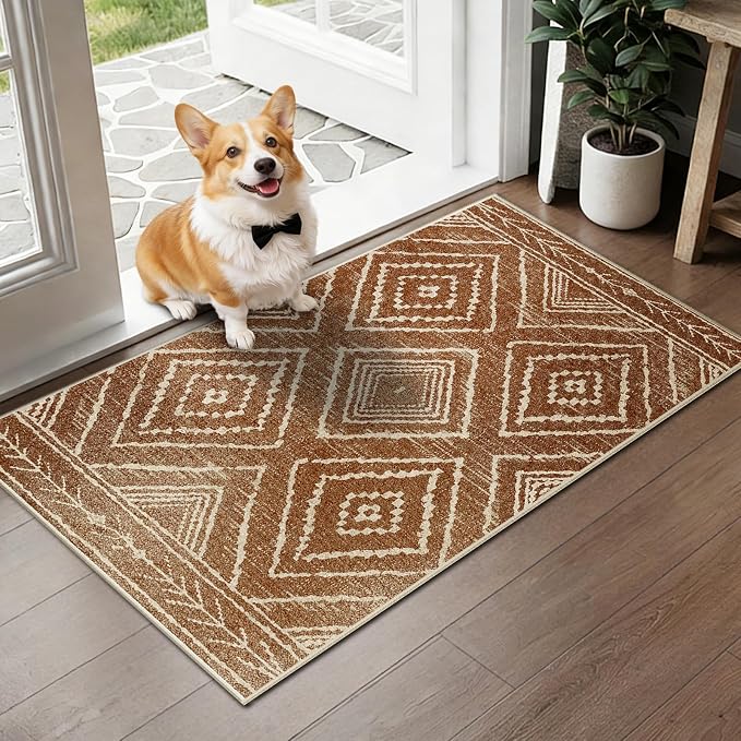 BESTSWEETIE Area Rug 2x5 Rug Machine Washable Non-Slip Low Pile Print Pattern - Image 2