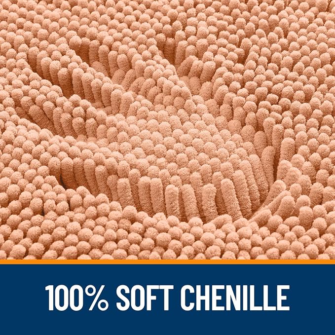 OLANLY Toilet Rugs U-Shaped 24x24, Extra Soft Absorbent Chenille Contour - Image 3