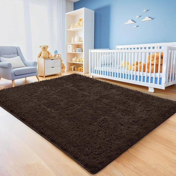 6x9 Brown Area Rugs for Living Room, Large Fluffy Shag Rug for Bedroom Nursery - Image 4