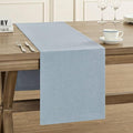Basic Linen Style Table Runner, 14x36 Inch Chambray Blue | Mitered Corner Design by ZEEMARTONLINE