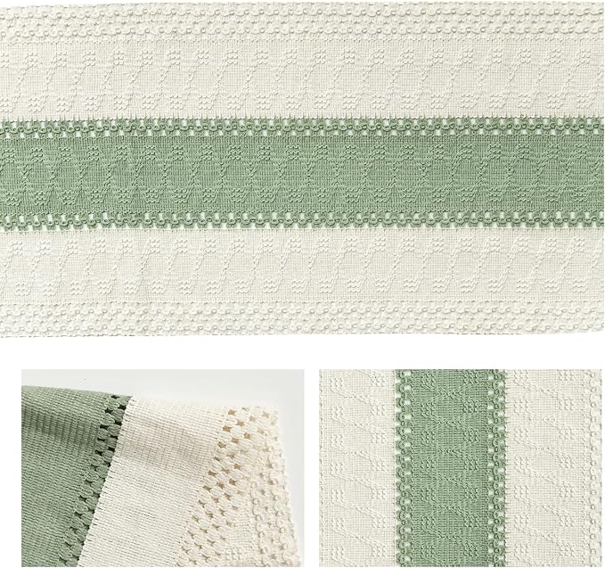 Artoid Mode Light Green Farmhouse Rustic Table Runner 12x90 Inch | Seasonal - Image 6