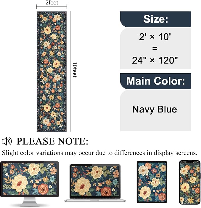 DUKINO Runner Rug, 2x10 Kitchen Hallway Carpet, Washable - Image 2
