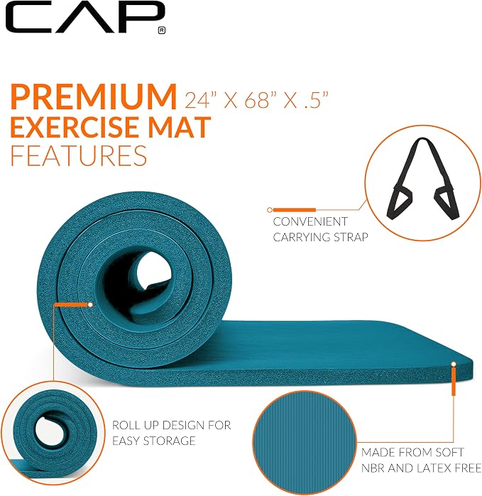 CAP Barbell 1/2-Inch High Density Exercise Yoga Mat - Image 3
