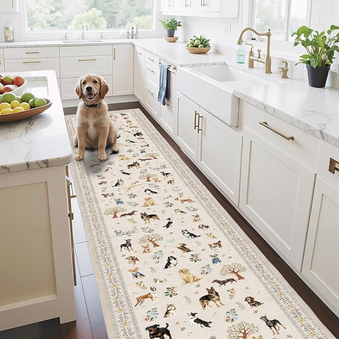 Dog Rug for Hallways Kitchen Rug 2x8, Non Slip Washable Runner Rugs by WelcometoBabovid