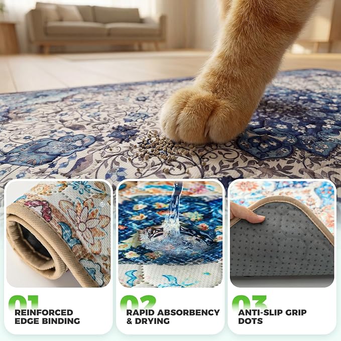 Hompet Cat Litter Mat 2 Pack, 20x60 Large Machine Washable Trapping Mats - Image 5