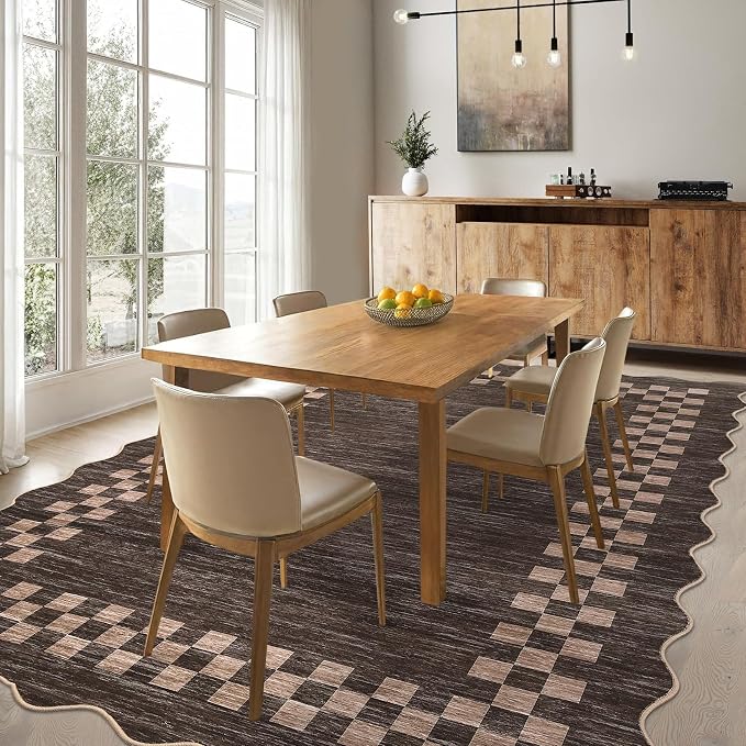 GarveeHome 10x13 Area Rug Large Living Room Scalloped Rug Non Slip Low Pile - Image 9