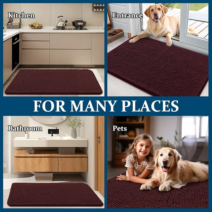 OLANLY Dog Door Mat for Muddy Paws 54x32, Absorbs Moisture and Dirt, Absorbent - Image 8