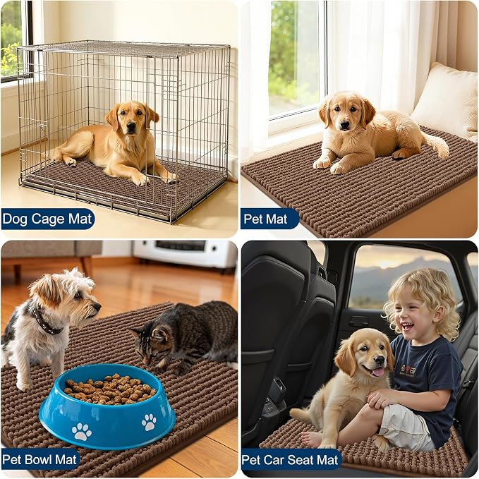 OLANLY Dog Door Mat for Muddy Paws 40x32, Ultra Absorbent Chenille Mud Doormat - Image 7