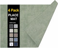Faux Leather Heat Resistant Placemats 4 Packs, Waterproof Wipeable Dining PU by homing