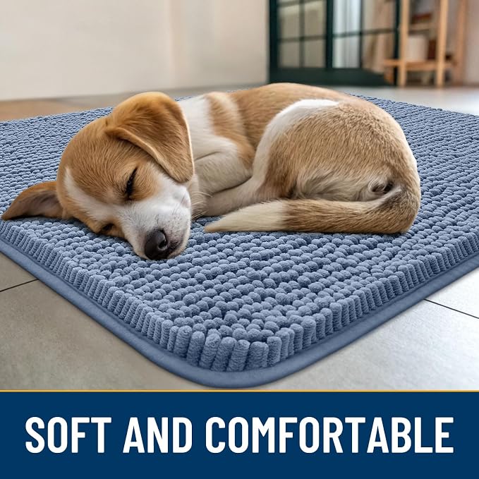 Smiry Dog Door Mat for Muddy Paws 36x24, Absorbent Dirt Trapper, Non-Slip - Image 2