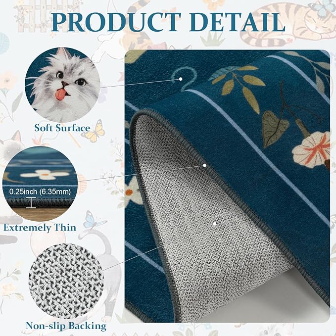 Unirea 8x10 Dark Blue Cat Area Rugs - Image 4