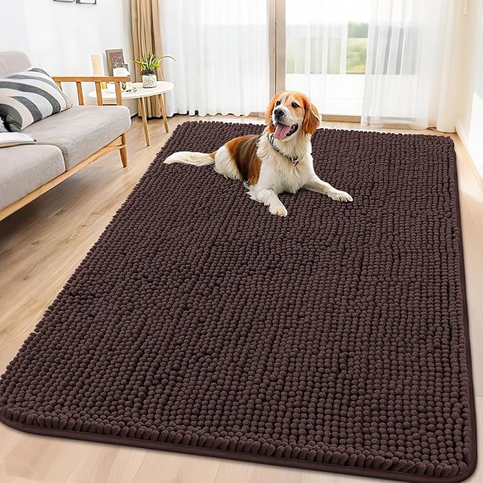 Smiry Dog Door Mat for Muddy Paws 70x32, Absorbent Dirt Trapper, Non-Slip by Smiry