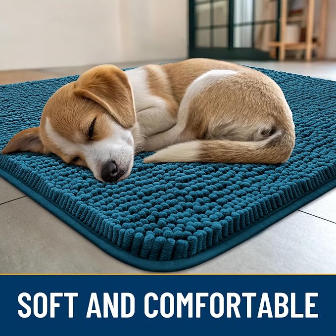 Smiry Dog Door Mat for Muddy Paws 44x24, Absorbent Dirt Trapper, Non-Slip - Image 2