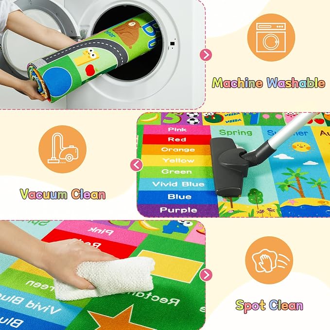 HOMORE Kids Educational Rug, Kids Collection Area Rug - Image 6