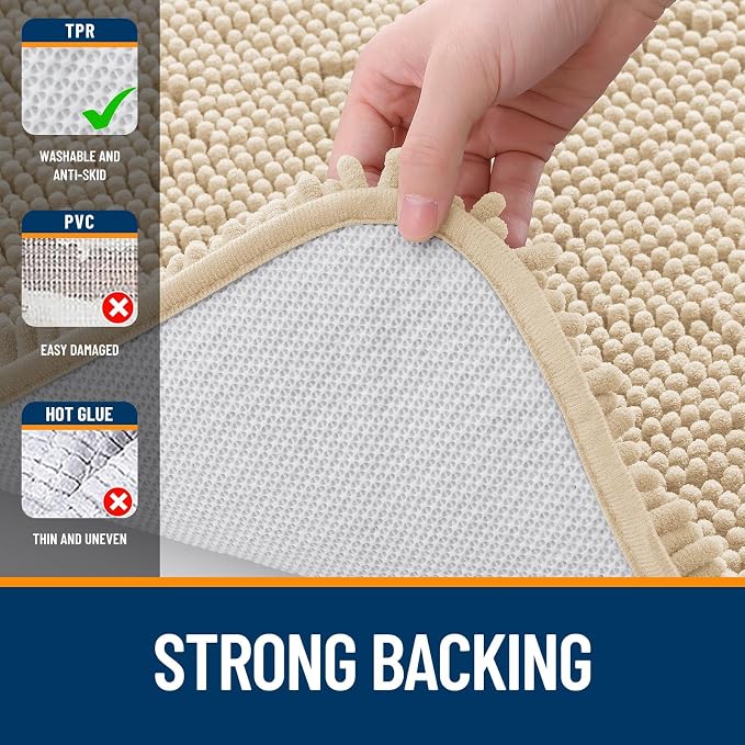 OLANLY Toilet Rugs U-Shaped 20x20, Extra Soft Absorbent Chenille Contour - Image 6