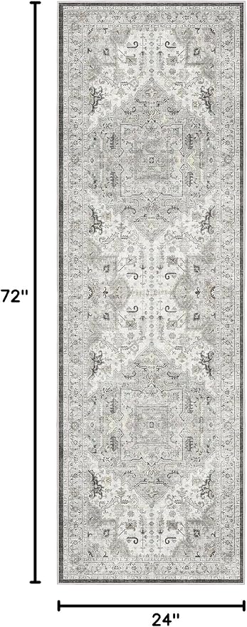 Madane Washable Runner Rug 2x6, Ultra-Thin Non-Slip Non-Shedding Hallway Runner - Image 2
