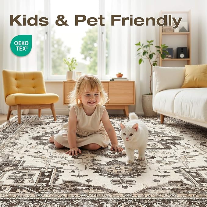 Washable 8x10 Area Rug for Living Room - Image 4