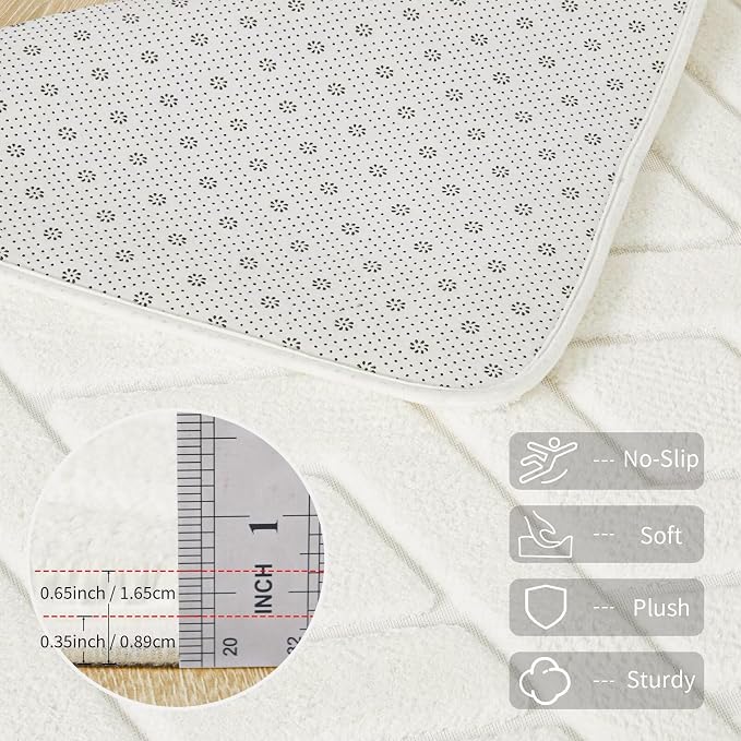 5x7 Cream White Washable Area Rug - Image 4