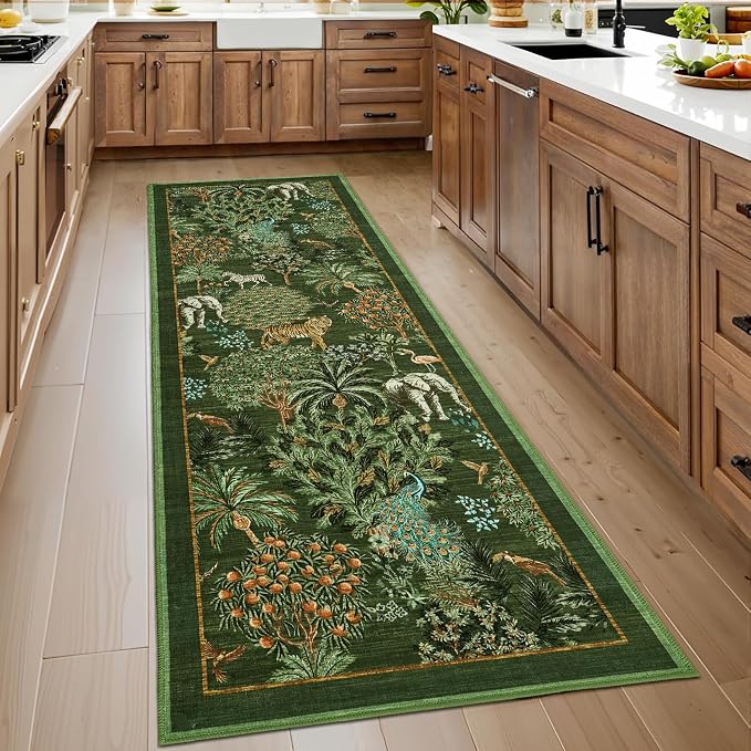 GarveeHome Jungle Rug 2.5x8 Kitchen Runner Rug Non Slip Washable Runners by GarveeHome