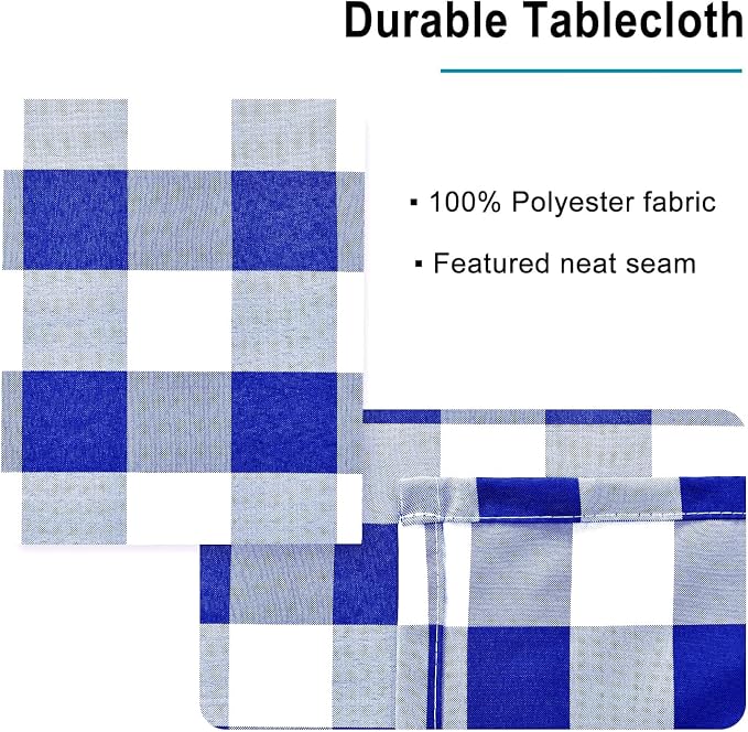 Checkered Tablecloth Square, 70 x 70 Inch - Image 3