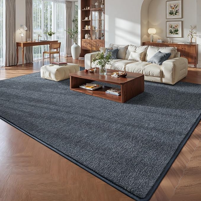 Pettop 6x9 Blue Grey Area Rugs for Living Room Bedroom, Thickened Memory-Foam - Image 2