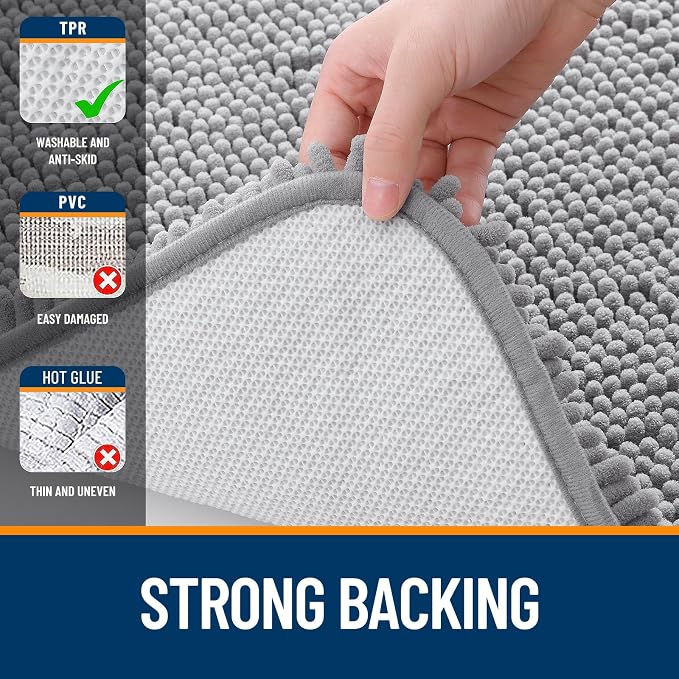 OLANLY Large Bathroom Rugs 40x32, Extra Soft Absorbent Chenille Bath Rugs - Image 6