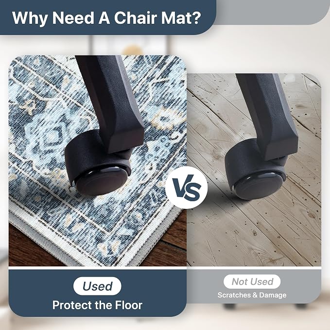 Office Chair Mat for Hardwood Tile Floor, Under Desk Carpet Protector for - Image 4