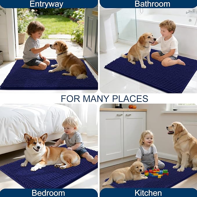 OLANLY Dog Door Mat for Muddy Paws 47x24, Ultra Absorbent Chenille Mud Doormat - Image 8