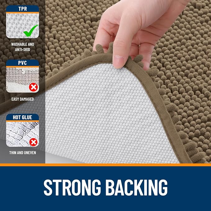 OLANLY Bathroom Runner Rugs 70x24, Extra Soft Absorbent Chenille Bath Rugs - Image 6