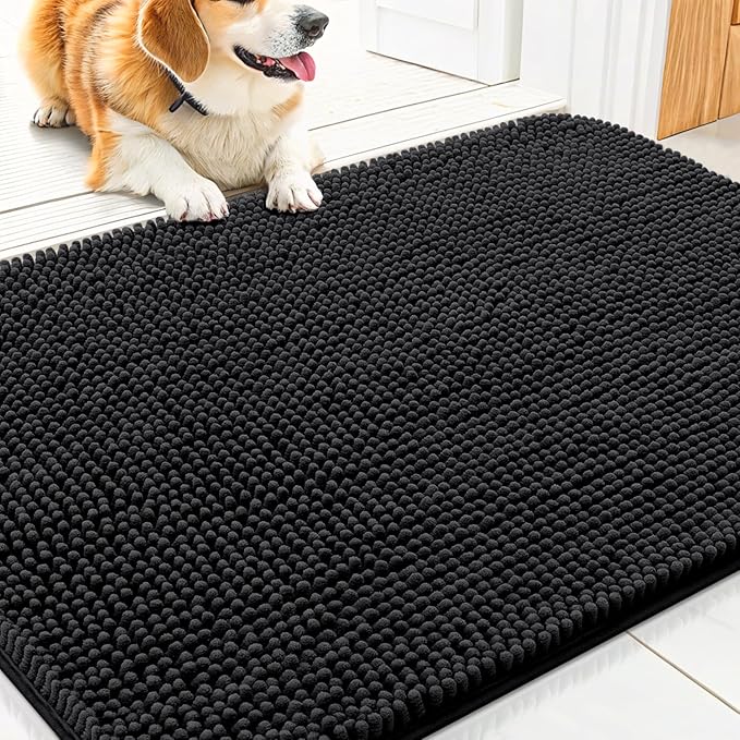 Smiry Dog Door Mat for Muddy Paws 30x20, Absorbent Dirt Trapper, Non-Slip by Smiry