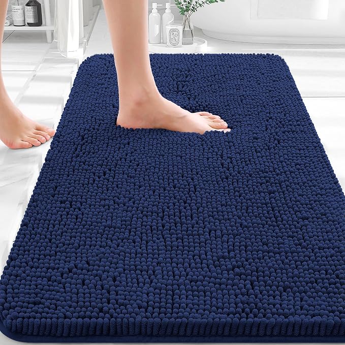 OLANLY Bathroom Rugs 36x24, Extra Soft Absorbent Chenille Bath Rugs, Rubber by OLANLY