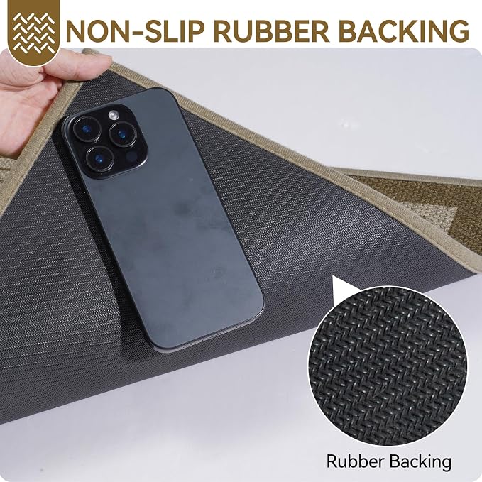 Front Door Mat 17''x30'', Absorbent Dirt Resist Washable Non Slip Low-Profile - Image 6
