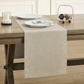 Basic Linen Style Table Runner, 14x108 Inch Natural | Mitered Corner Design by ZEEMARTONLINE