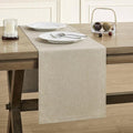 Basic Linen Style Table Runner, 14x72 Inch Natural | Mitered Corner Design by ZEEMARTONLINE