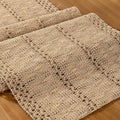 Burlap Boho Table Runner Farmhouse Jute Bamboo Table Runner 12x60 Inch | Small by MLMC