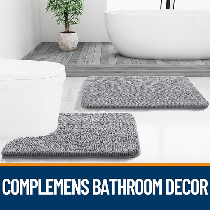 OLANLY Large Bathroom Rugs 40x32, Extra Soft Absorbent Chenille Bath Rugs - Image 7