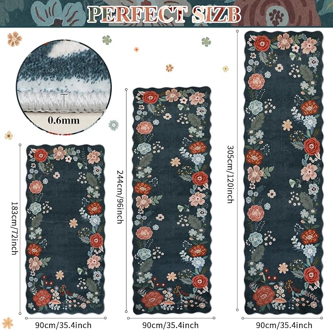 Washable Rug Runner, 3x8 Carpet Runners - Image 2