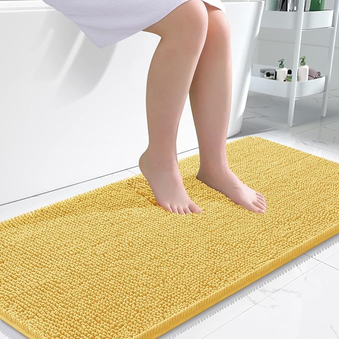 OLANLY Large Bathroom Rugs 50x30, Extra Soft Absorbent Chenille Bath Rugs by OLANLY