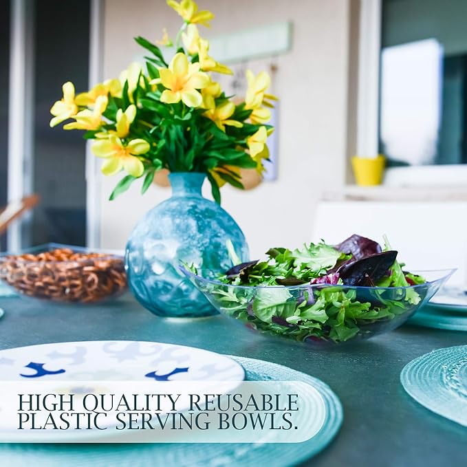 PLASTICPRO Disposable 64 ounce Square Serving Bowls, Party Snack or Salad Bowl - Image 5