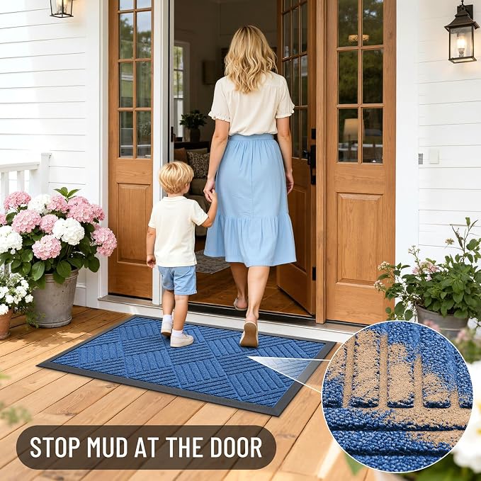 OLANLY Front Door Mat Outside Entrance 47x23, Heavy Duty Sturdy Natural Rubber - Image 6
