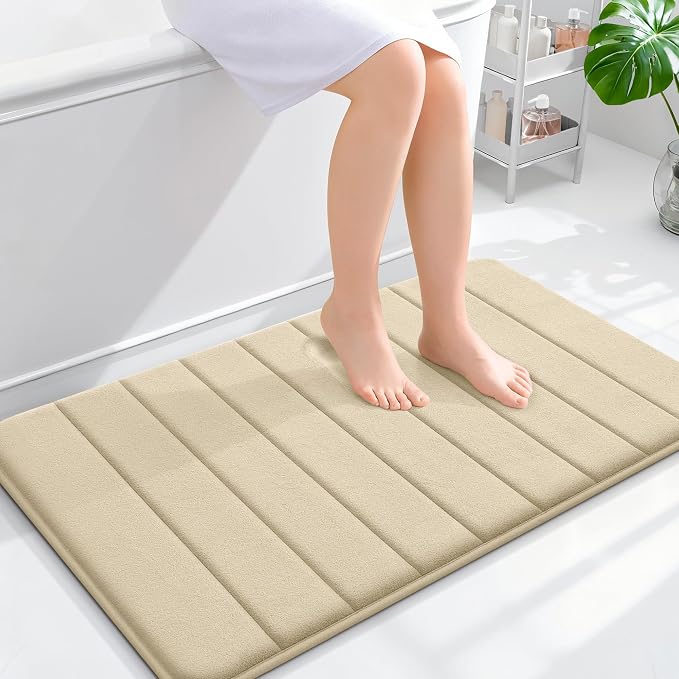 OLANLY Memory Foam Bath Mat 36x24, Super Soft Absorbent Bathroom Rugs, Quick Dry by OLANLY