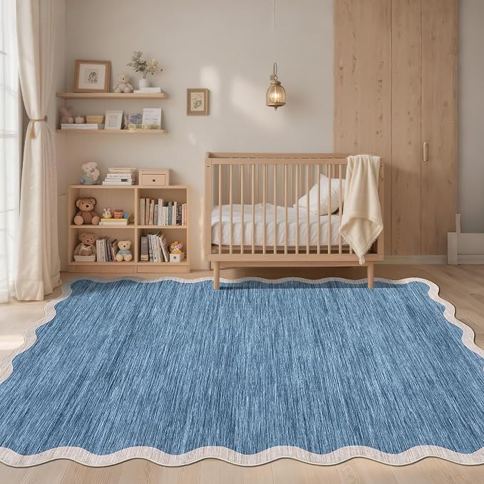 GarveeHome Scalloped Area Rug 4x6 Washable Rug Modern Traditional Floor Cover - Image 2