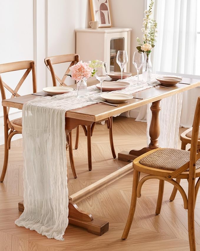 Pureegg 2-Pack Cheesecloth Table Runner, Decorations - Image 8