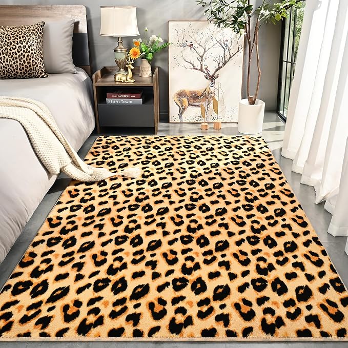 Amearea Soft Leopard Rugs for Bedroom Living Room, 3x5 Modern Cheetah Print - Image 2