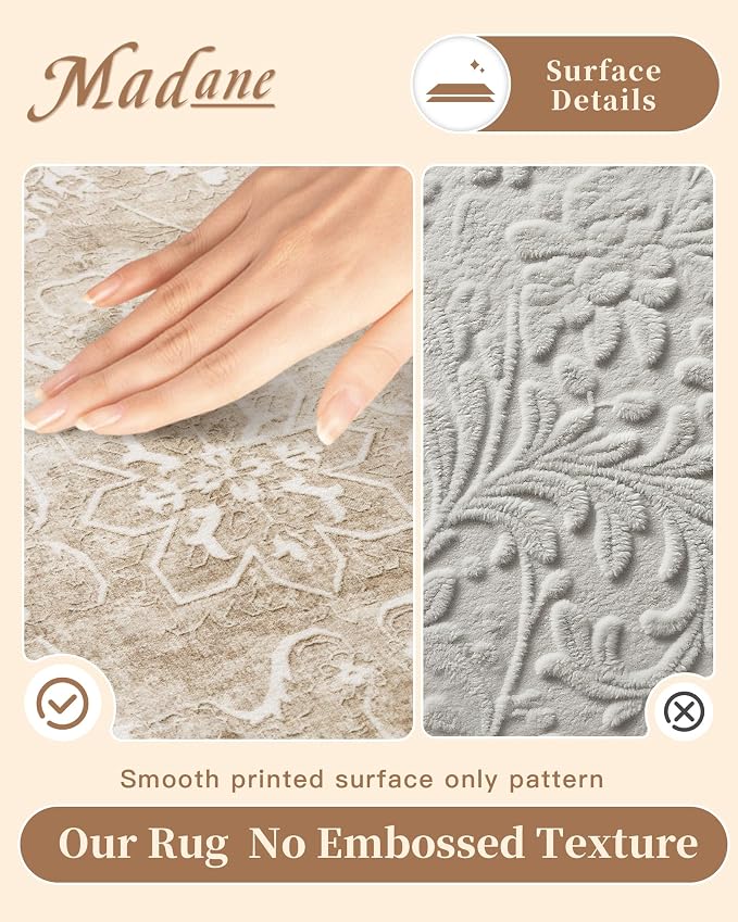 Madane 2x3 Washable Rugs for Entryway, Low Pile Non-Slip Small Area Rug Kitchen - Image 4