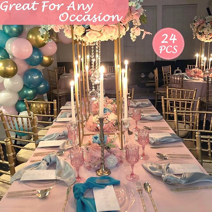 24Pack Plastic Wine Glasses, 7oz Vintage Goblets - Image 5