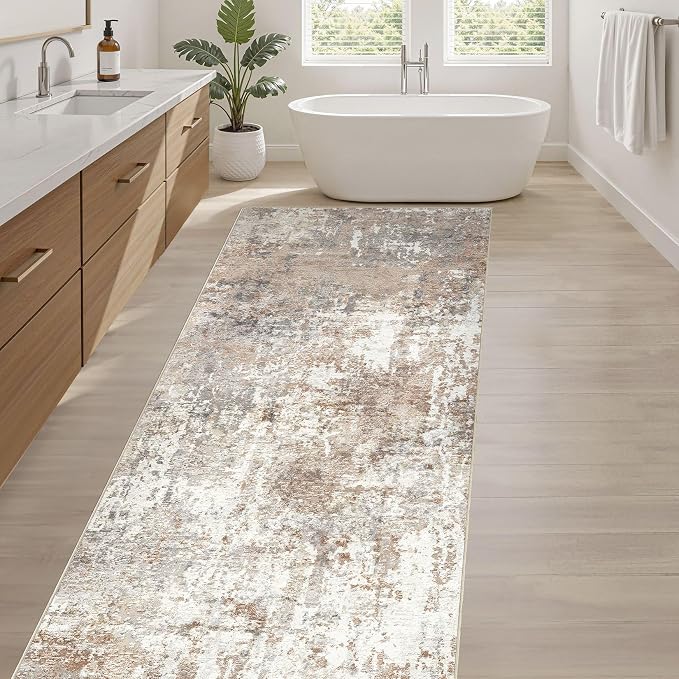 Runner Rug Kitchen Washable Rugs: 3x10 Non-Slip Abstract Soft Modern Stain - Image 5