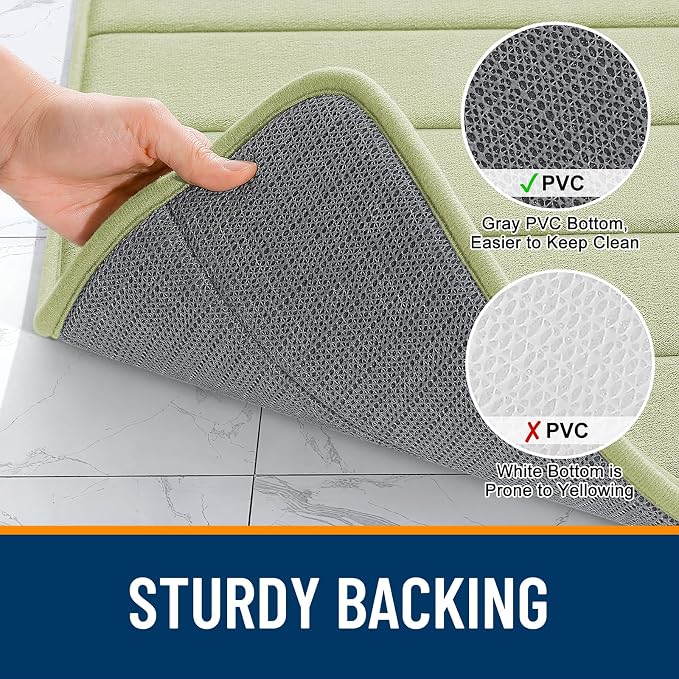 OLANLY Memory Foam Long Bathroom Rugs Runner 59x24, Super Soft Absorbent Bath - Image 7