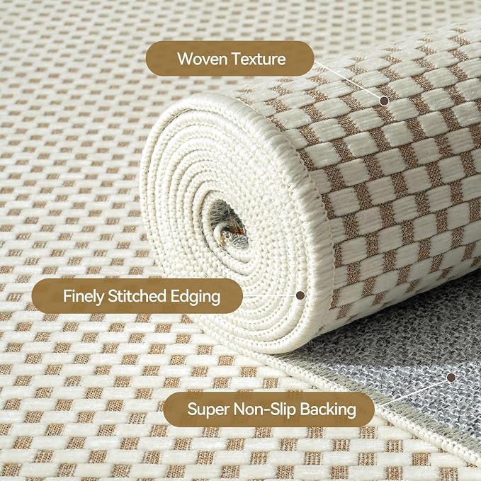 YDKGL 3x5 ft Area Rug Entryway Runner Rug Non Slip Washable, Boho Woven Kitchen - Image 5